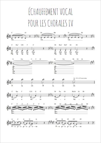 Echauffement vocal IV Partitions gratuites